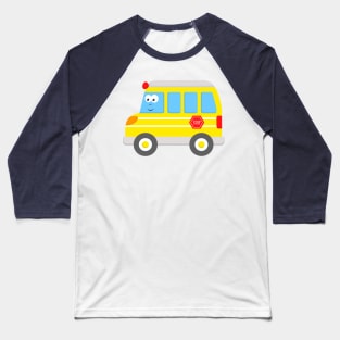 School Bus Kids Yellow Baseball T-Shirt